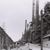 black-and-white photo of a steel mill extending into the distance