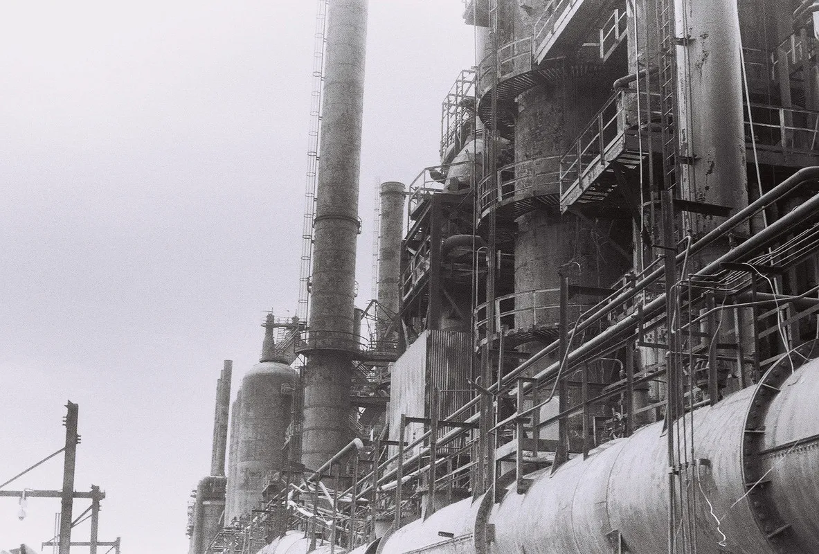 exterior of the steel mill
