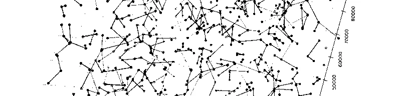 a 3-d graph of random points joined by one or more lines