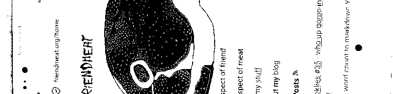 photo of an e-ink phone displaying the homepage from friendmeat.org