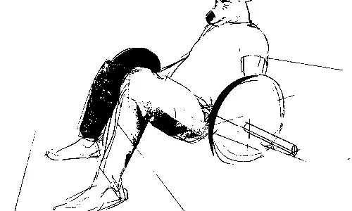An anthro deer man doing a hip thrust