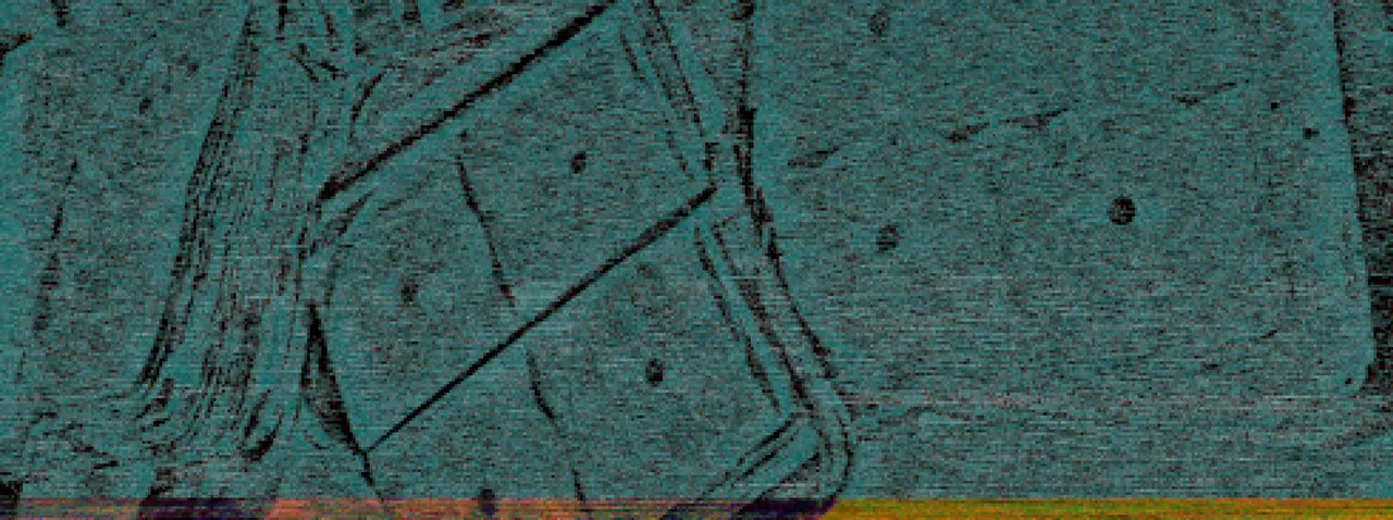 a datamoshed image of CD binders