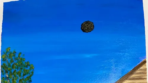 A painting of a UFO sighting