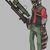 A painting of the sniper from TF2 as a cute and grumpy raccoon