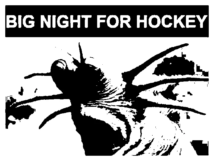 The "live slug reaction" meme but the text says "big night for hockey"