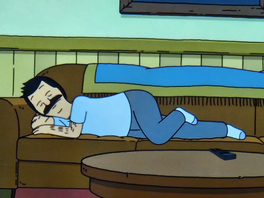 bob sleeping on the couch so demurely