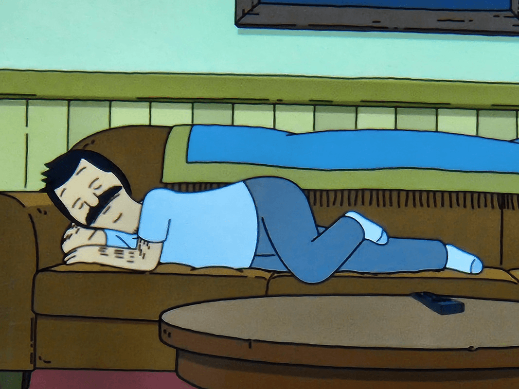 bob sleeping on the couch so demurely
