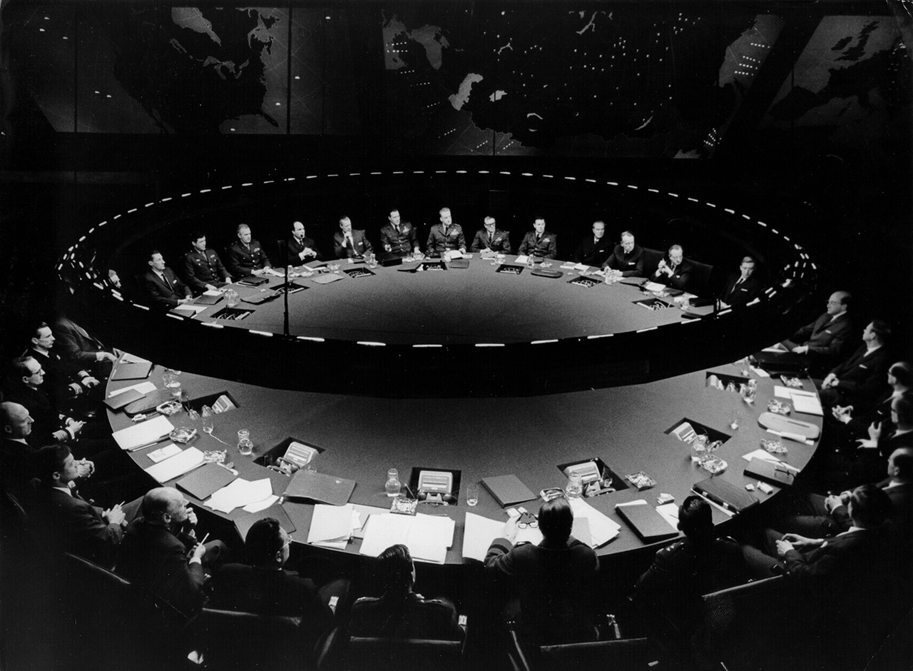 Still from Dr. Strangelove depicting the war room