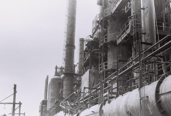 exterior of the steel mill