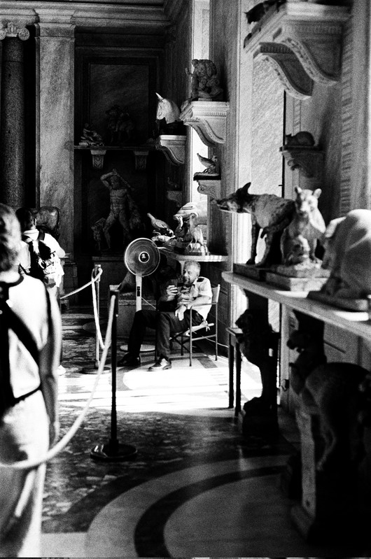A guard at the Vatican Museum