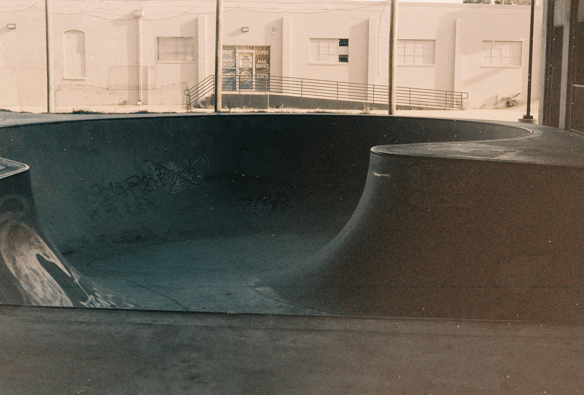 the bowl of a skate park
